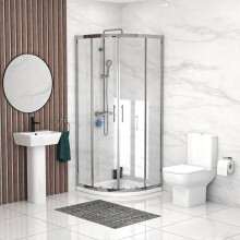 Nes Home 450mm Square Modern Pedestal Basin Toilet 900mm Shower Screen & Tray