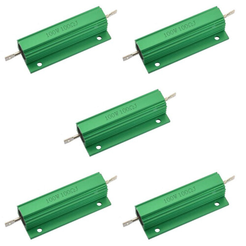 5X Aluminum Shell 100W Watt 100 Ohm Wirewound Power Resistor