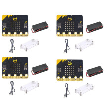 4X BBC Microbit Go Start Kit Micro:Bit BBC DIY Projects Scheda di Sviluppo 'Apprendimento Programmabile con Guscio Protettivo