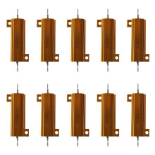 10X 50 Watt 8 Ohm 5% Aluminum Housed Wirewound Power Resistor Gold Tone
