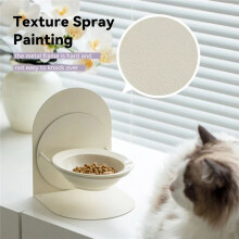 Detachable Pet Cat and Dog Bowl Protects Cervical Vertebrae Against Upset Height Adjustable Pet Ceramic Bowl Purples Shallow