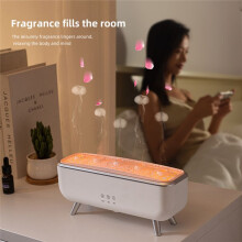 Jellyfish Decompression Effect Diffuser Simulation Flame Aroma Diffuser Colorful Lighting Humidifier for Office EU Plug