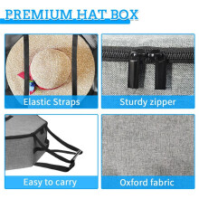 Borsa Portaoggetti per Cappelli, Custodia Portaoggetti per Cappelli da Pescatore, Cappelli da Cowboy, Cappelli Fedora, Nero