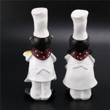 2 Pair Boy Girl Chef Decoration Home Decoration Resin Crafts Wine Cabinet Window Restaurant Bakery Decoration
