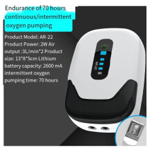 Wasserdichte Sauerstoff-Luftpumpe für Aquarien, Luftkompressor, Belüfter, USB-Aufladbar, Ultraleises Angeln im Freien (AR22)