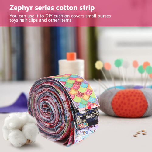 Jelly Roll Fabric Strips for Quilting,40 PCS Roll Cotton Fabric for Sewing with Different Patterns DIY  Patchwork 2