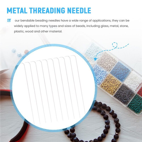 10 Pieces 6 Inches Curved Beading Needle Stainless Bead Spinner Needle String Bead Needle for Spin and String Bead 2