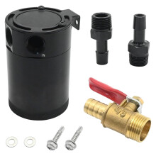 NOUVEAU Réservoir de Récupération D'Huile Compact à 2 avec Chicanes, Entrée/Sortie 3/8" NPT, Vanne Amovible, Bouilloire à Huile à 2 Trous
