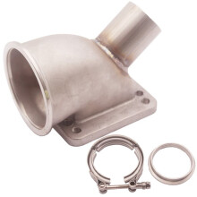 2.5" 63mm V Band 90 Degree T3/T4 Turbo Elbow Adapter Flange with Clamp for Universal Car Modification