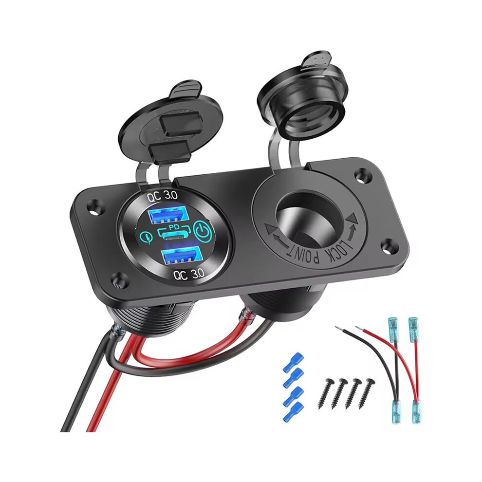 12V Usb Outlet Marine Panel With Dual Qc3.0 & Pd3.0 150W Waterproof Charger For Boat Rv Socket 6032853680379