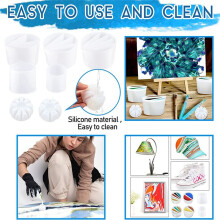8Pc Paint Pour Cup Bundle Paint Pouring Cup Multi Channel Split Cup for Paint Pouring for DIY Making Resin Acrylic Paint
