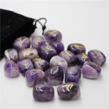 25pcs Natural Amethyst Rune Stone Irregular Divination Agate Rune Gift Decoration Red