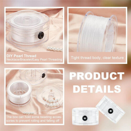 131 Yards String for Bracelet Beading Thread Seed Bead Thread Nylon Sewing String with Organizing Case,0.4mm