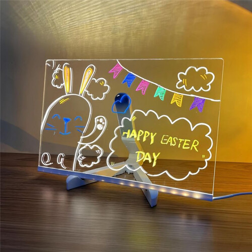 Erasable Note Board DIY Drawing Board Luminous Hand-Written Board Information Marking Board Ornaments Set