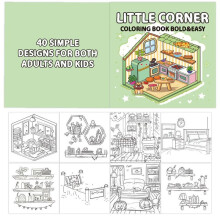 Little Corner, un Lindo y Cómodo Libro para Colorear para Adultos y Adolescentes con Adorables Criaturas en Acogedores Momentos Hygge