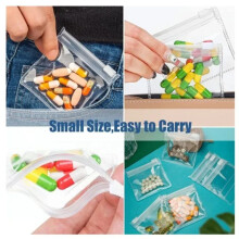 Pill Dispenser Bags, Portable Travel Jewelry Pouch, Sliding Zipper, Self-Sealing, Waterproof Storage Organizer