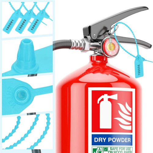 1000 Pcs Plastic Tamper Seals Fire Extinguisher Tags Security Tags Seals Safety Numbered Zip Ties Labels Light 2