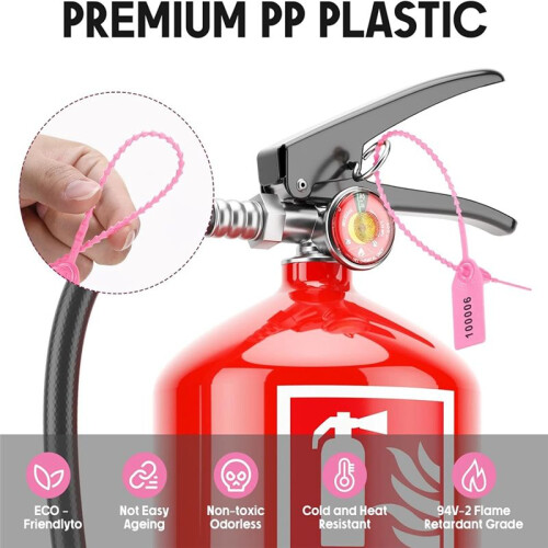 1000 Pcs Plastic Tamper Seals Fire Extinguisher Tags Security Tags Seals Safety Numbered Zip Ties Labels