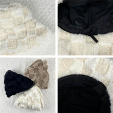 Cappello da Pescatore un Quadretti Cappello da Pescatore Regolabile nel Peluche Cappello da Pescatore Caldo Peloso per Uomo e Donna per Inverno e