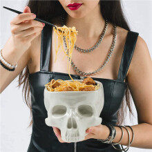 3X Retro Tabletop Decor Porcelain Gothic Skull Pasta Bowl Halloween Tableware Bar Food Noodle Salad Candy Ceramic Bowl S