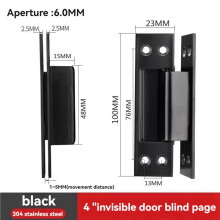 6pcs 4-Inch Concealed Door with Concealed Stainless Steel Wooden Door Concealed Door and Hinge Hidden Hinge Black