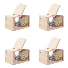 4X HäCkningslåDa för Parakiter Transparent FåGelhus för Burved AvelslåDa för Papegojaparakiter Cockatiel Lovebirds