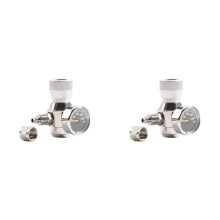 2X Aquarium CO2-Regelaar 2000 Psi Manometer voor 6 mm Zuigbuis 3/8-24UNF