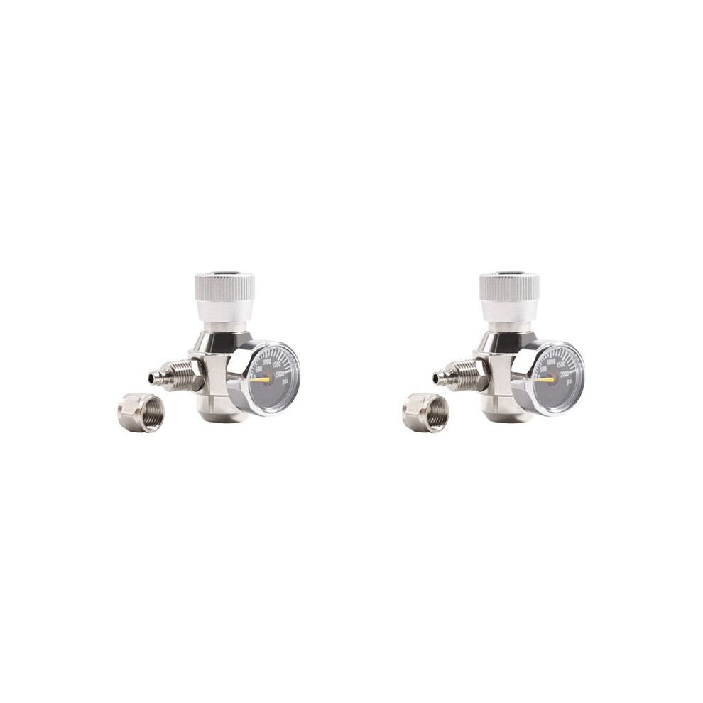 2X Aquarium Co2 Regulator 2000Psi Pressure Gauge For 6Mm Suction Tube 3/8-24Unf 6034088881828