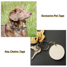 60 STKS Ronde Lasergravure Blanks Tags, Stempelen Blank Tags, Hond ID Tag, 10 Kleur DIY Metalen Tags voor Huisdier, Ambachtelijke Tags