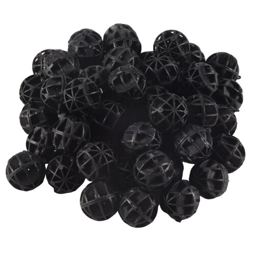 50 Pcs 18mm Diameter Black Bio Balls for Aquarium Pond Filter