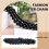 Collar Cadena del sueter larga de perla falsa de moda - negro 2