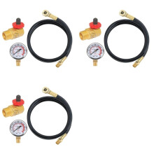 3X Reparatieset Luchttank met Veiligheidsventiel, Manometer en 4 Voet Luchttankslang Montageset voor Draagbare Draagtank