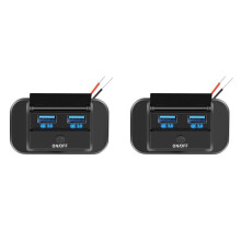 2X Dual USB PD Type C Quick Charger Socket 12V/24V QC3.0 Power Adapter Modified Outlet with /Off Button