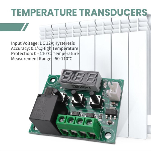 4PCS W1209  Digital Temperature Controller Module Electronic Temperature Temp Control Module  with Acrylic Case 2