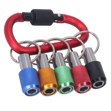 2sets 1/4 Bithouder, Oxidatiebestendig Goede Compatibiliteit Magnetische Dophouder Metalen Karabijnhaak Draagbaar Plating Rood