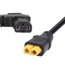 XT60 Charger Cable for Motorcycle Battery Female Terminal to 3Pin Elbow Extension Cable Connector