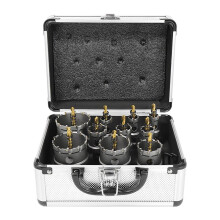 16-53mm Drilling Crown for Stainless Steel TCT Hole Saw Set Tungsten Carbide Tipped Drill Bits for Metal Iron 12pcs