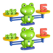 Kikkerweegschaal, Wiskundig Speelgoed voor Kinderen Vanaf 3 Jaar, met Getallenkaarten en Kikkers, Interactief Wiskundig Speelgoed voor Kleuters