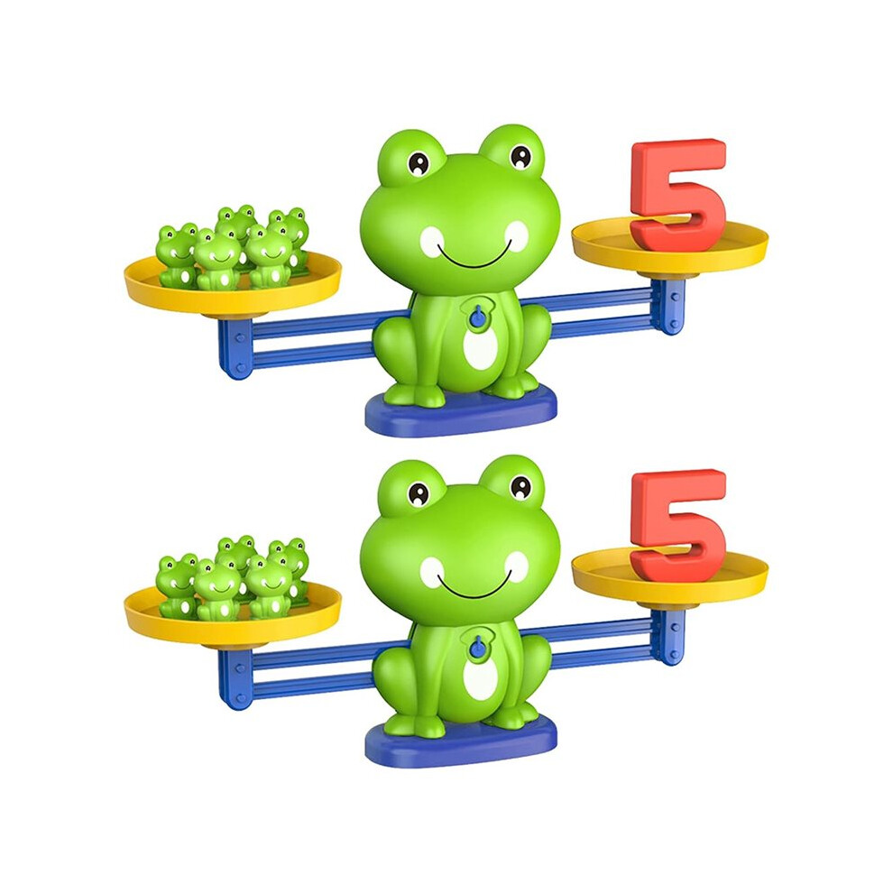 Frog Balance Scale Math Toys for Kids Ages 3+, with Number Cards & Frogs, Interactive Preschool Math Toy (2 Pack)