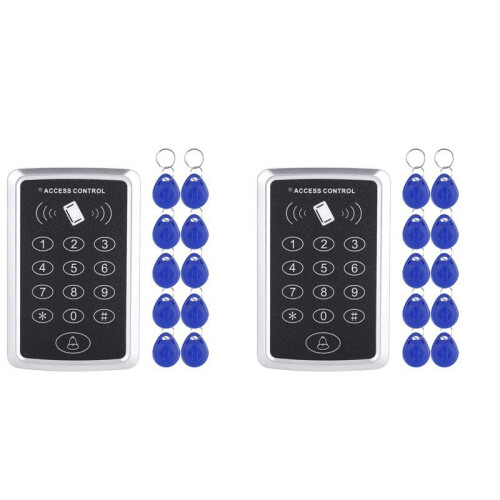 2X 125KHz RFID Access Control Keypad EM Card Reader Door Access Control System Door Lock Opener Keyboard System