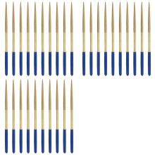 Ensemble de Limes à Aiguilles Diamantées 3 mm X 140 mm, Limes Rondes Outils Revêtus de Titane pour Métal, Bois, Pierre, Verre, 30 Pièces