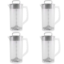 4X Mixing Pitcher for Drinks,2 Quart/64oz Plastic Water Pitcher with Lid,Easy-Mix Juice Container,Angled Plastic Blades