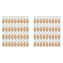 100 Pieces Blank Wooden Key Tag Key Engraving Blanks Unfinished Wood Keychain Key Ring Key Tags for DIY Crafts Style 16