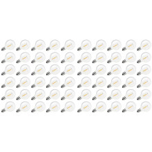 G40 LED-Ersatzglühbirnen, Bruchsichere Globe-Glühbirnen mit E12-Schraubsockel für Lichterketten im Außenbereich, Warmweiß, 60er-Pack