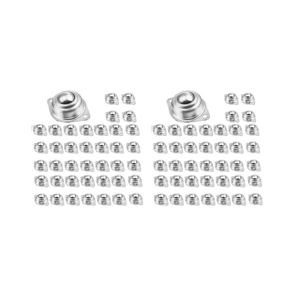 80Pcs 1In Roller Transfer Bearing,Carbon Steel Round Transfer Unit,360Âº Rotation Universal Casters 400Lbs 4711867561844
