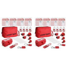 2X Electrical Lockout Tagout Kit, Hasps Set, Clamp  and Universal Multipole Circuit Breaker Lockouts, LotoLockout Tags