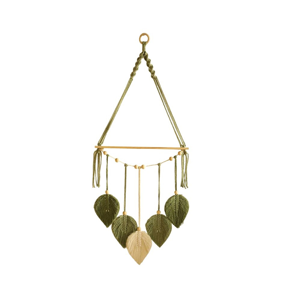 Handmade Macrame Wall Hanging Shelf Woven Leaves Decoration Wooden Floating Shelves Bedroom Home Decoration Leaf Wall 6033501387268