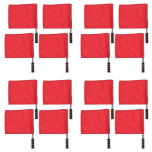 Red Sports Referee Flag 16 Pieces Track and Field Event Referee Flag Football Goal Flag Flag Bearer Flag Sponge Handle