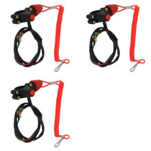 3X Emergency Stop Tether Lanyard Emergency Kill Stop Engine Push Button for ATV Motorcycle Boat