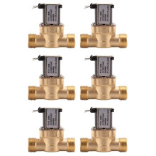 6pcs 1/2 Inch Ac 220V Normally Closed Brass Electric Solenoid Magnetic Valve